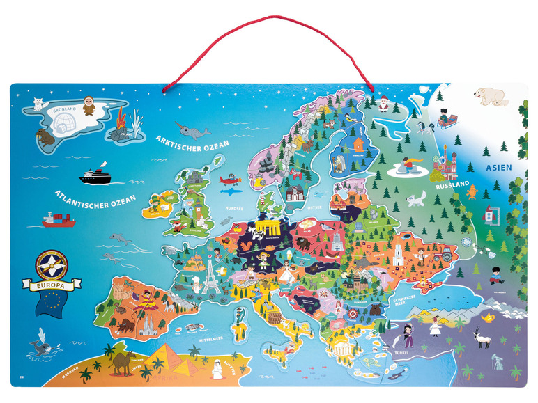 Gehe zu Vollbildansicht: PLAYTIVE® Magnetische Holz Welt- und Europakarte - Bild 5