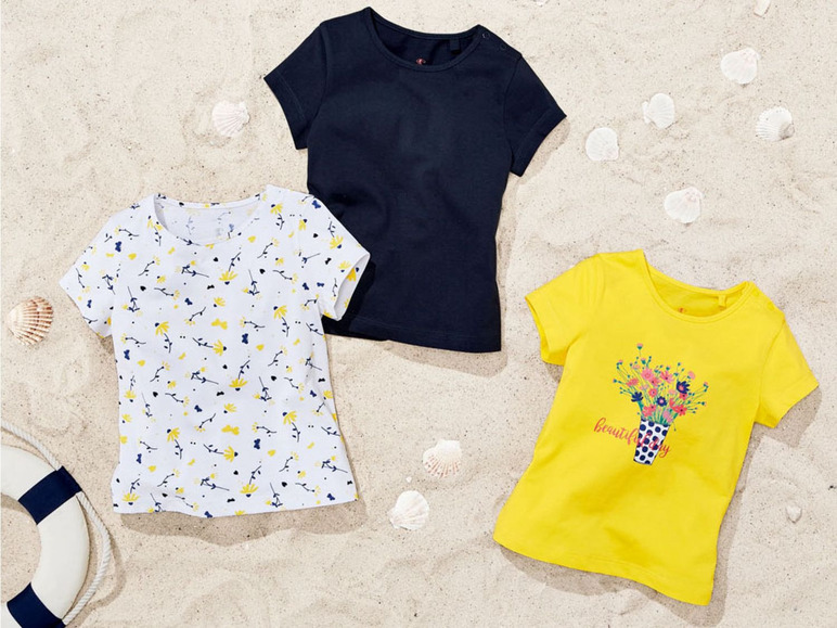 Gehe zu Vollbildansicht: LUPILU® Kleinkinder T-Shirts Mädchen, 3 Stück, mit Print - Bild 36