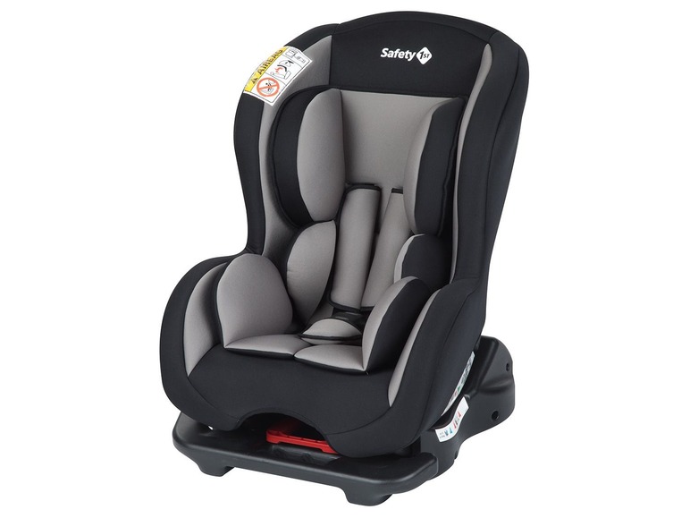 Ein schwarzer und grauer Kindersitz von Safety 1st.