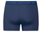 Blaue N3R Boxershorts mit dem Schriftzug 'STOP'.