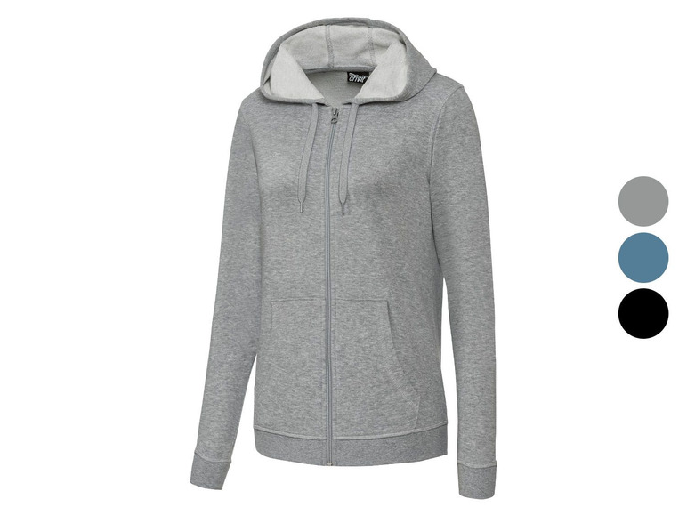 Ein grauer Fruit of the Loom Hoodie mit Reißverschluss