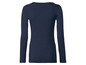 Ein dunkelblaues Langarmshirt für Damen.