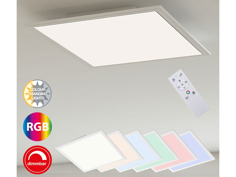 Gehe zu Vollbildansicht: Briloner LED Decken-Panel, dimmbar, RGB-Farbwechsel, Farbtemperatursteuerung - Bild 2