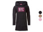 Schwarzes Hoodie-Kleid mit 'NYC' Druck und Tasche