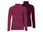 Zwei dunkelrote Langarmshirts, eines gestreift