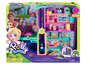 Polly Pocket Mega Mall Spielset mit mehreren Etagen und Zubehör.