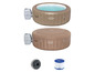 Ein aufblasbares Whirlpool Lay-Z-Spa mit Abdeckung, Pumpe und Filter.