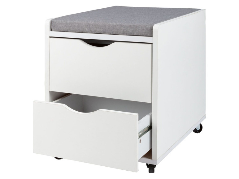 Gehe zu Vollbildansicht: LIVARNO home Rollcontainer mit 2 Schubladen und Sitzpolster grau - Bild 6