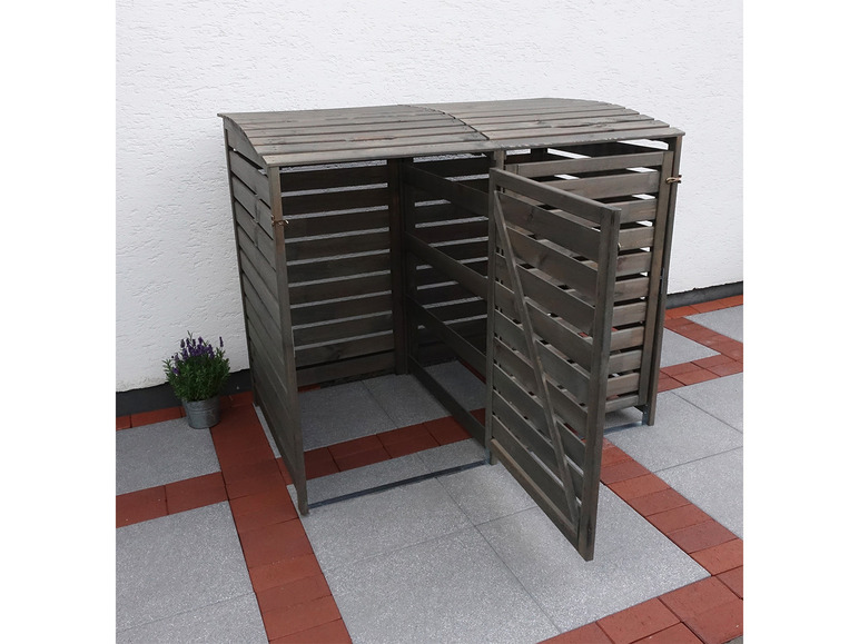 Gehe zu Vollbildansicht: Promadino Mülltonnenbox »Vario III«, zur Verkleidung von Mülltonnen, Kiefernholz - Bild 19