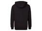 Schwarzer Hoodie mit Kapuze.