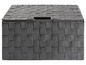 Graue Aufbewahrungsbox mit Deckel, aus Stoff gewebt