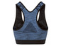Ein blauer Sport-BH mit Mesh-Einsätzen