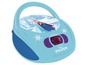 Ein blauer CD-Player mit Elsa und Anna aus Frozen.