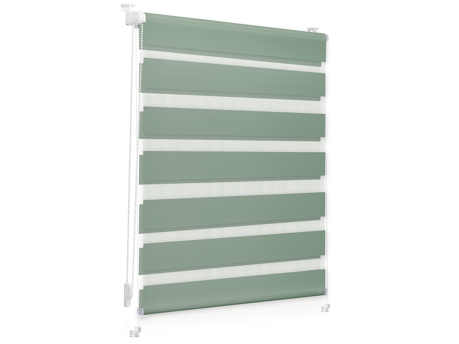 Thumbnail - Lichtblick Duo-Rollo Klemmfix, ohne Bohren, verspannt, blickdicht (Salbei, 60 x 150 cm)