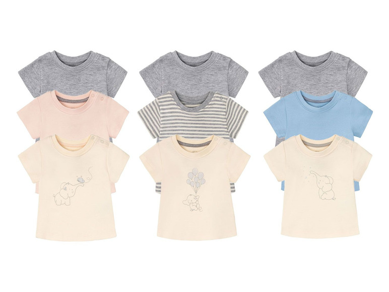 Gehe zu Vollbildansicht: LUPILU® 3 Baby T-Shirts, mit Bio-Baumwolle - Bild 1