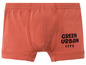 Orangefarbene Boxershorts mit dem Aufdruck 'Green Urban Life'.