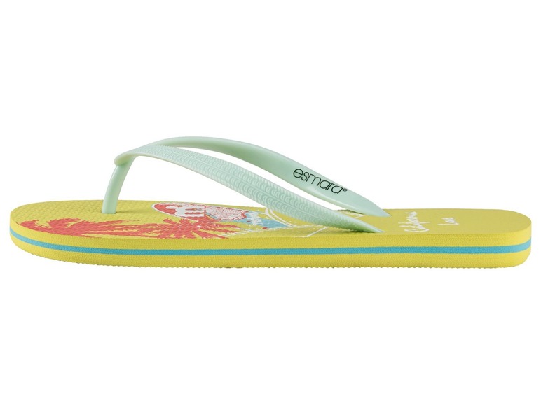 Gelbe Flip-Flops mit Palmen-Print von Esmara.