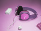 Rosa Philips Kopfhörer mit weißem Kabel