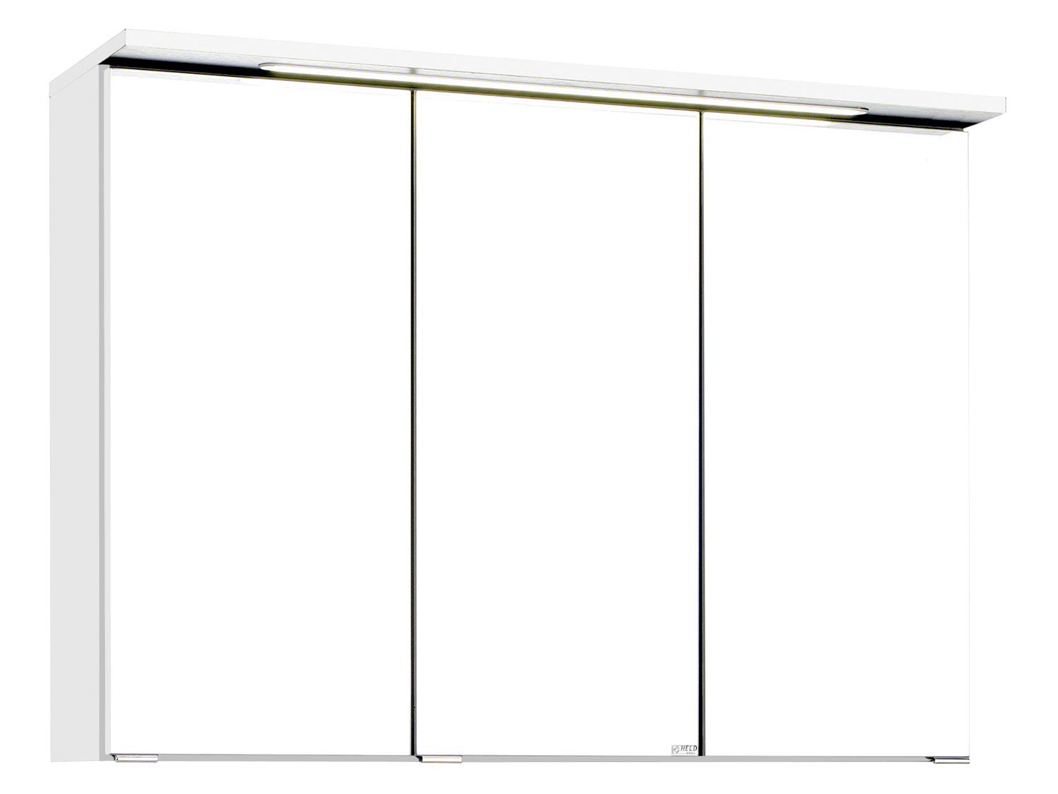 HELD Bologna 3D Spiegelschrank 60/70/80/90/100cm (LED Einbauleuchte, Weiß, 90 cm) | 04251639433349