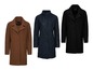 Drei Wollmäntel in Braun, Dunkelblau und Schwarz.