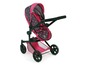 Ein rosa Kinderwagen mit Sternchenmuster für Puppen.