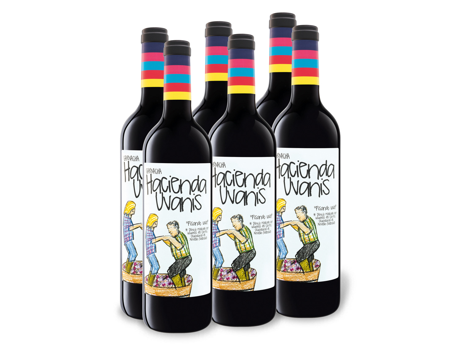 6 Rotwein Weinpaket Uvanis Garnacha Hacienda DO trocken, x 0,75-l-Flasche