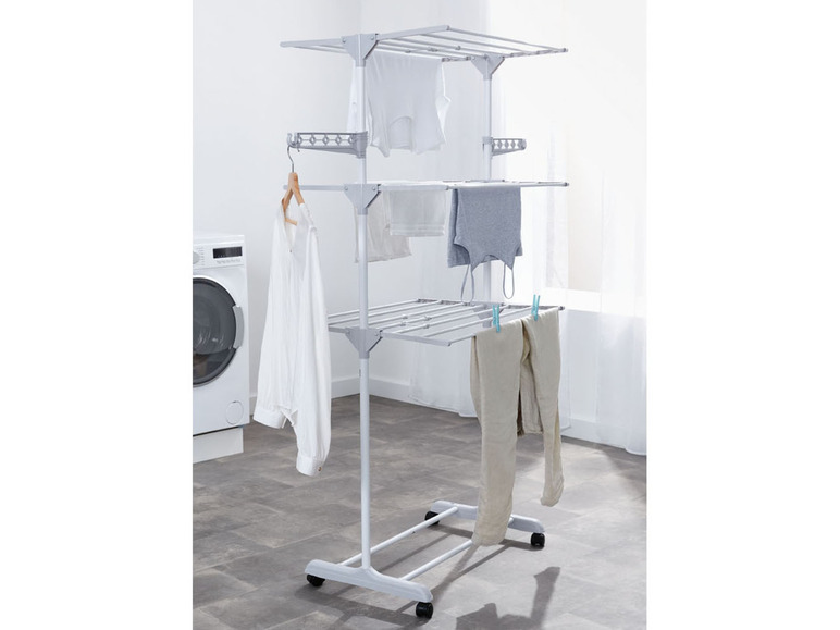 Gehe zu Vollbildansicht: AQUAPUR® Wäscheständer, mit Kleinteilehalter - Bild 4