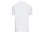 Weißes Poloshirt mit kurzen Ärmeln.