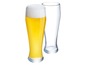 Ein Glas Bier mit Schaum und ein leeres Glas