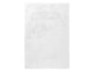 Weißer Teppich mit weicher, plüschiger Textur.