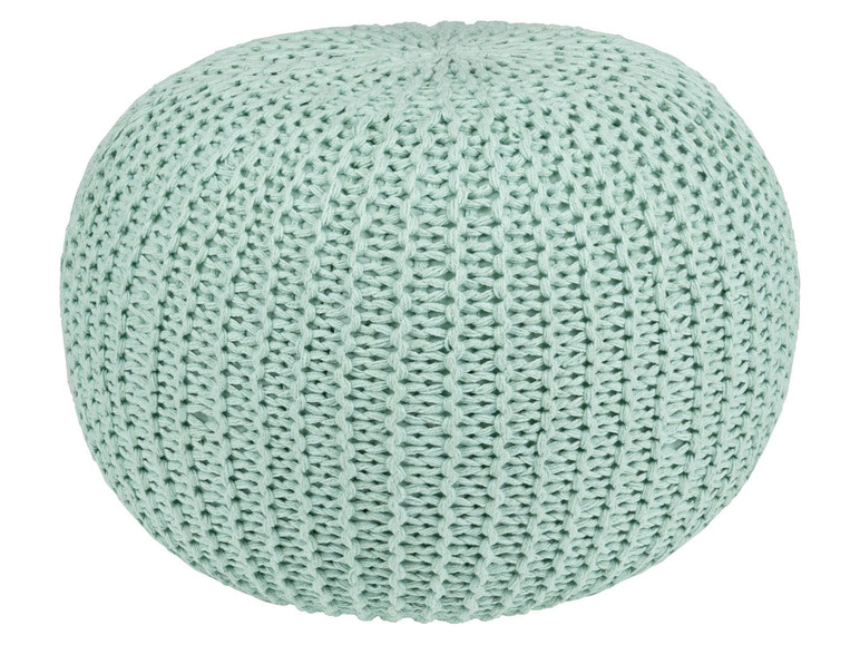 Gehe zu Vollbildansicht: LIVARNO LIVING® Sitzpouf, in Häkeloptik, 45 cm Durchmesser, Bezug aus reiner Baumwolle - Bild 2