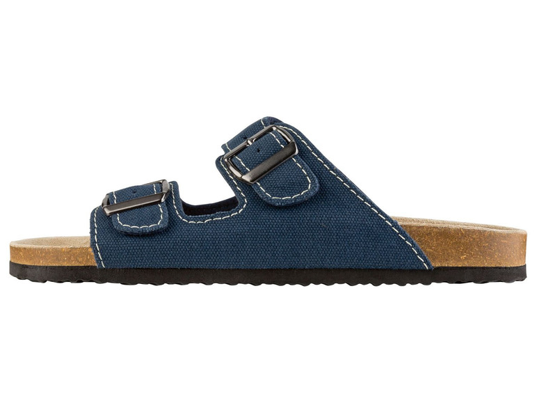 Blaue Sandalen mit Schnallen und Korksohle