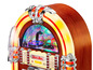 Eine Vintage-Jukebox mit CD-Player und USB-Anschluss.
