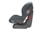 Maxi-Cosi Autositz, grau mit roten Details, in verschiedenen Positionen.