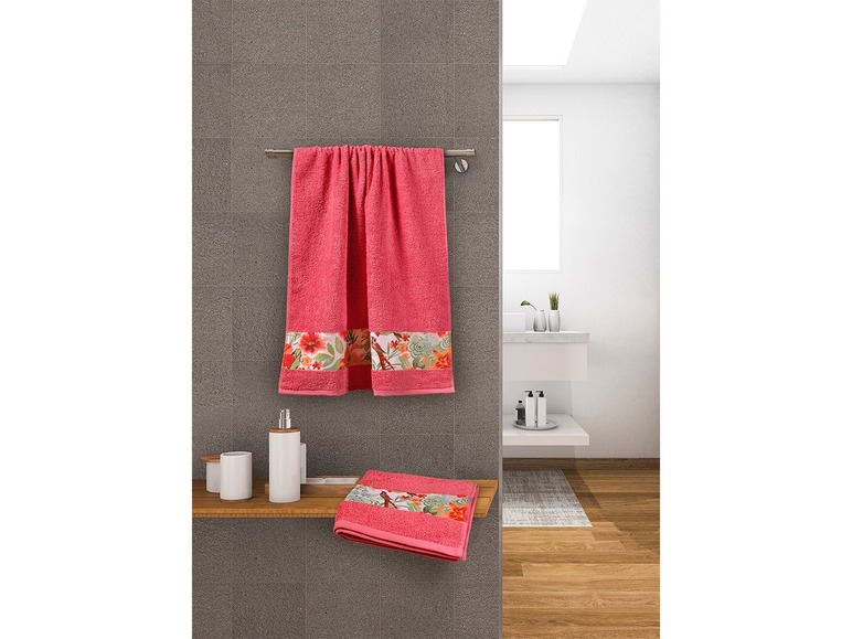 Gehe zu Vollbildansicht: Biberna Handtuch »Tropical«, 50 x 100 cm, 100% Baumwolle, bunte Bordüre, toniges Webband - Bild 11