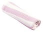 Aufgerollte rosa und weiße gestreifte Handtuch.