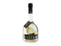 Eine Flasche Williams Christ-Birnenbrand mit einer Birne.