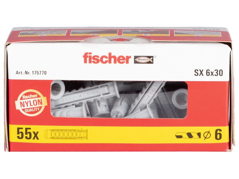 Gehe zu Vollbildansicht: FISCHER Dübel/ Dübel-Schrauben Sortiment, SX 6/ SX 6 + Schrauben/ SX 8/ SX8 + Schrauben - Bild 2