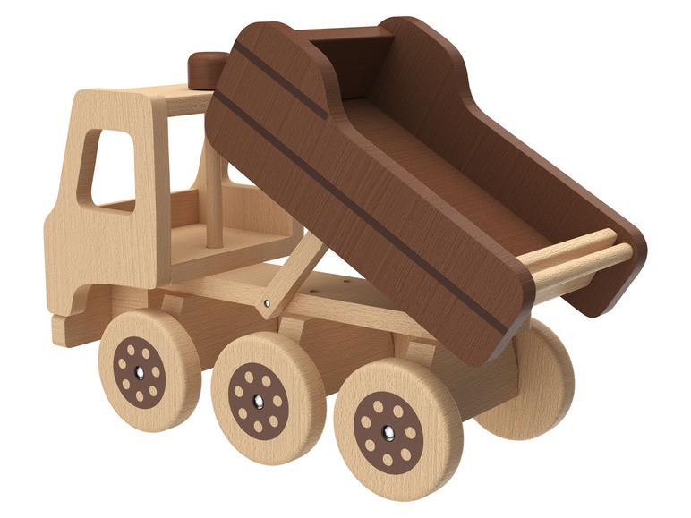 Gehe zu Vollbildansicht: Playtive Holz Spielzeug Kipplaster / Rutschrad - Bild 4