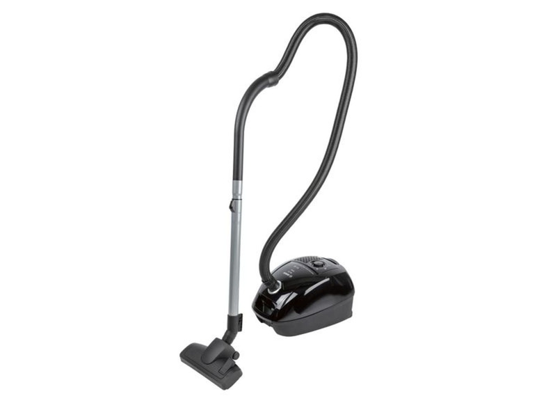 Ein schwarzer Staubsauger mit Teleskoprohr.