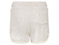 Graue Sport-Shorts mit weißen Details.