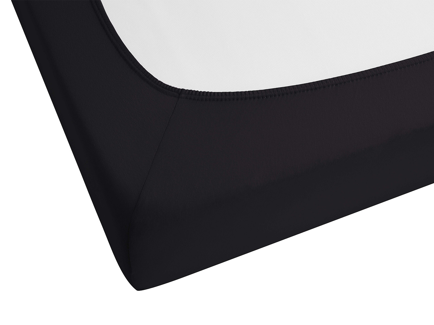 Thumbnail - Biberna Premium Jersey-Elasthan Spannbettlaken (Schwarz, 90 - 100 x 200 cm)