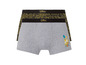 Zwei The Simpsons Boxershorts, grau mit gelbem Muster.