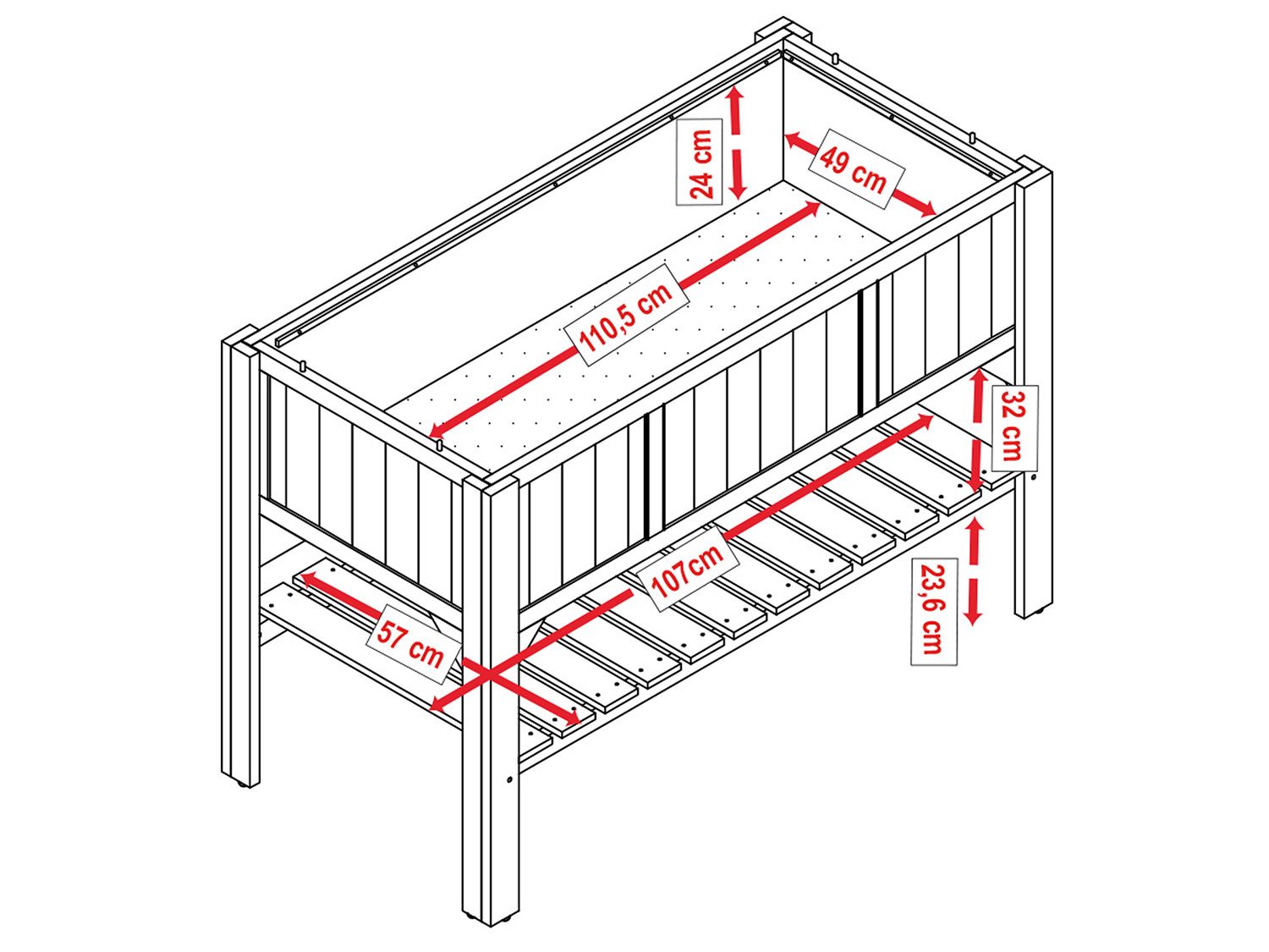Thumbnail - HABAU Hochbeet mit Ablage (Natur)