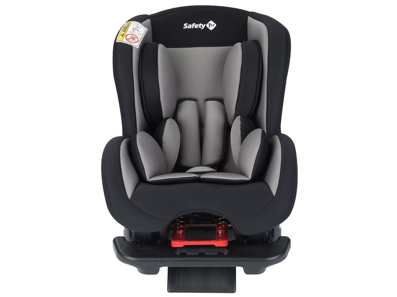 Ein schwarzer und grauer Kindersitz der Marke Safety 1st.