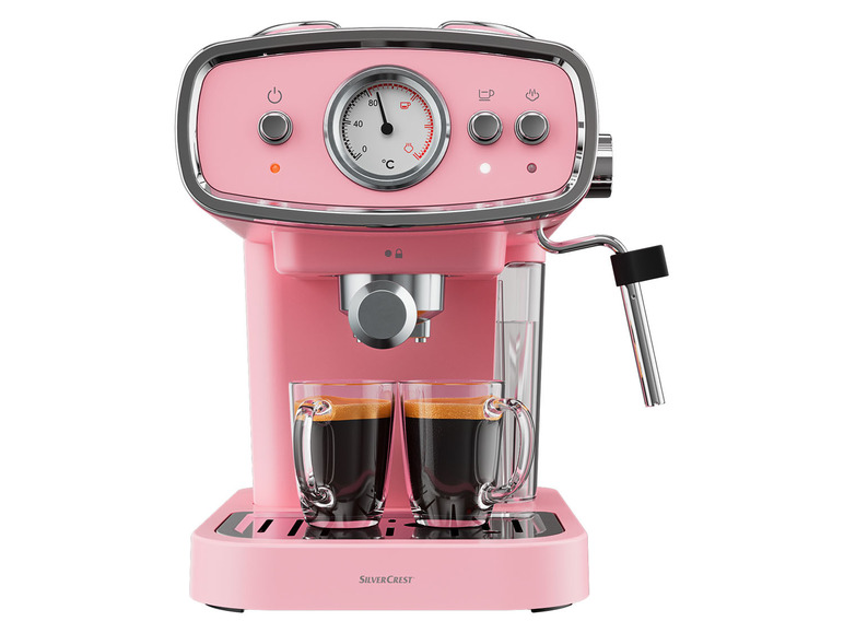 Gehe zu Vollbildansicht: Silvercrest Kitchen Tools Espressomaschine rosa »SEM 1050 A1«, mit Siebträger - Bild 2