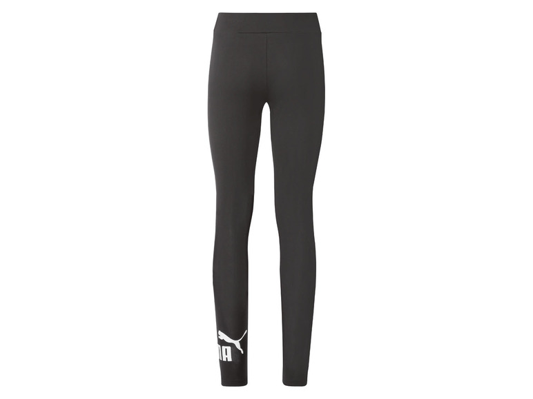 Schwarze Leggings mit Puma-Logo.