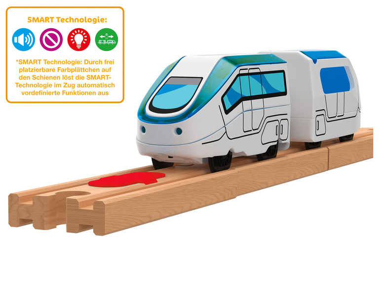 Gehe zu Vollbildansicht: PLAYTIVE® Holz Eisenbahn Weltraum, mit SMART Technologie - Bild 4