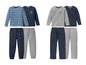 Zwei Sets Langarm-Pyjamas für Jungen mit Anker-Print und Streifen