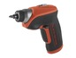 Ein orangefarbener Black+Decker Schraubendreher.